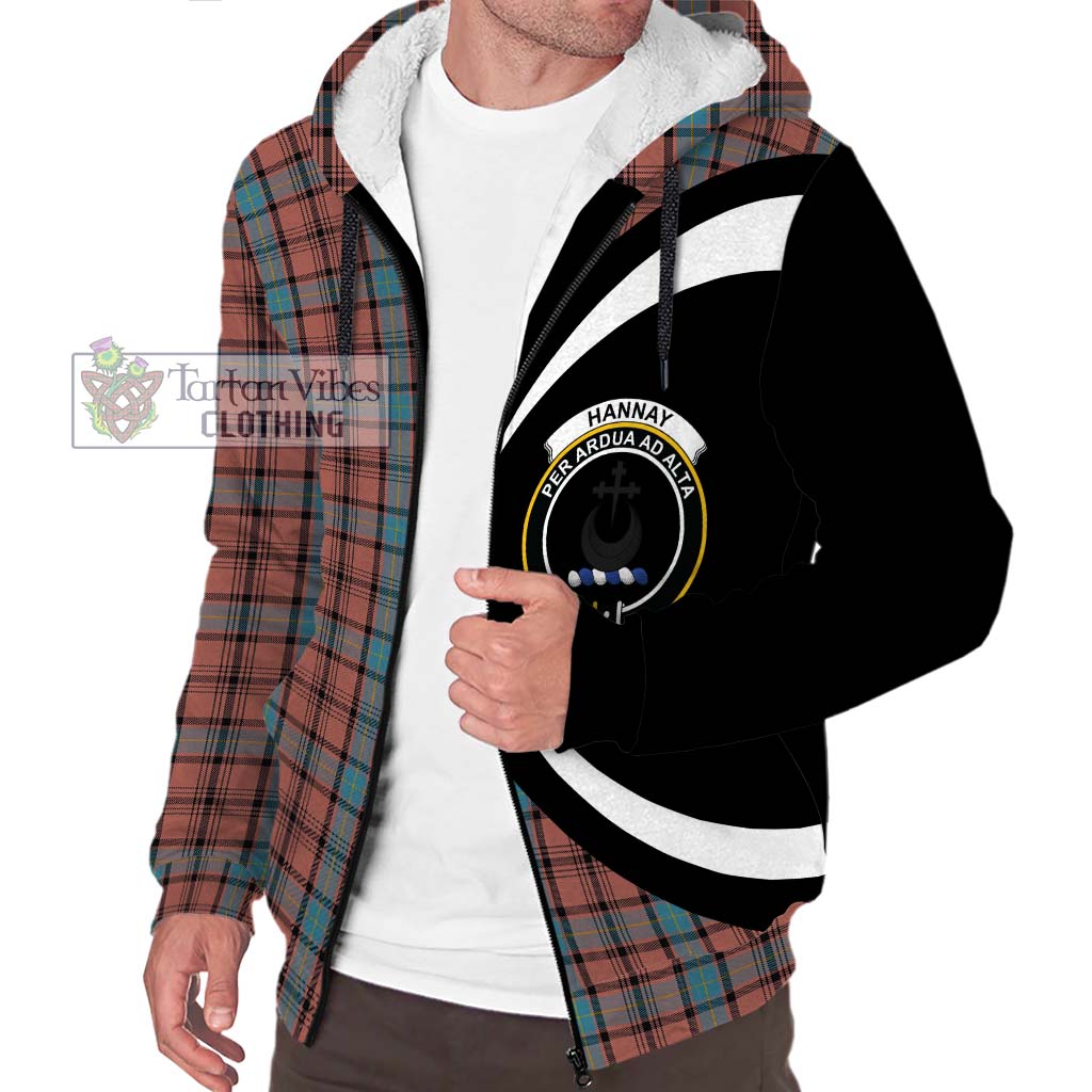 Hannay Dress Tartan Sherpa Hoodie with Family Crest Circle Style Unisex S - Tartan Vibes Clothing