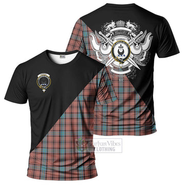 Hannay Dress Tartan T-Shirt with Family Crest and Military Logo Style