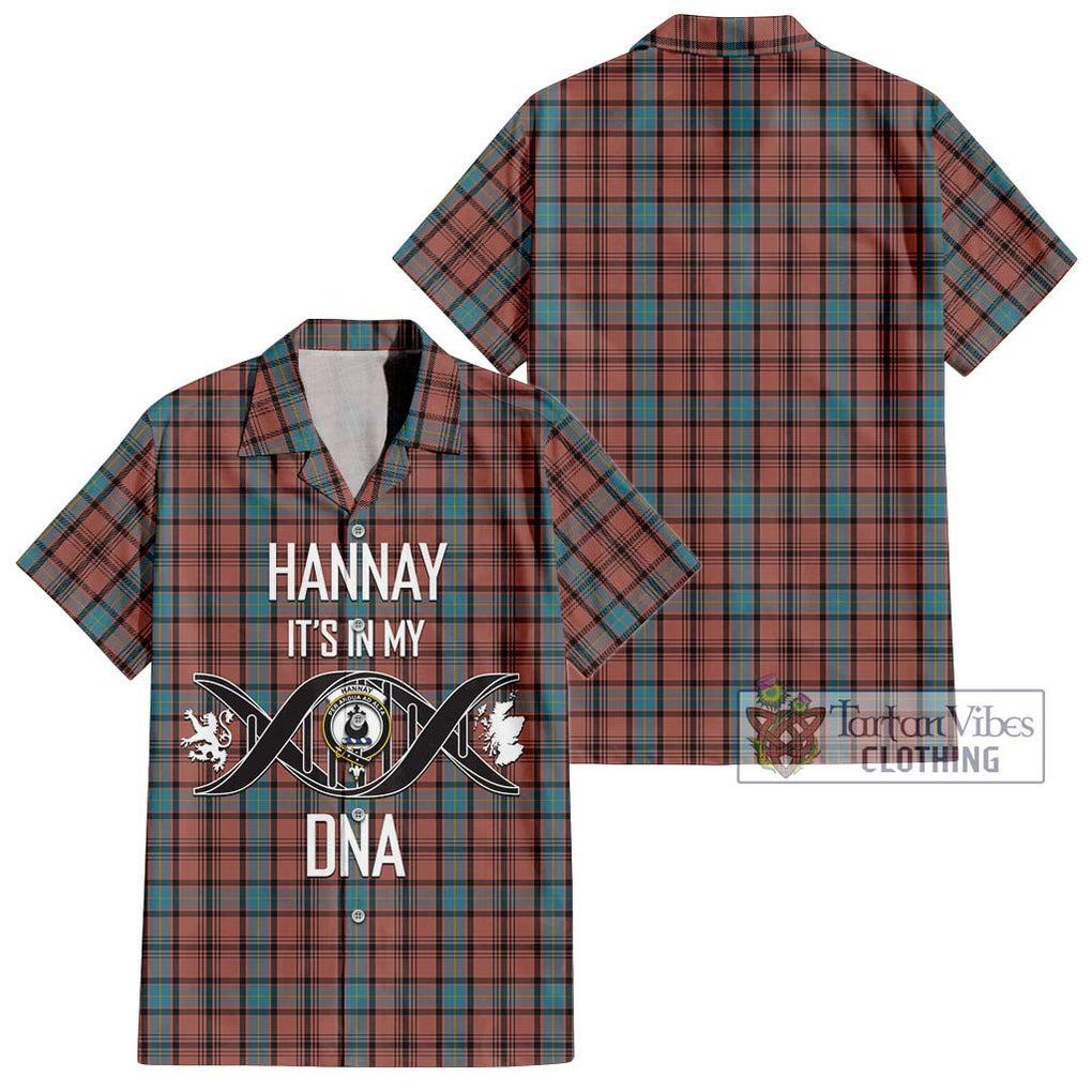 Hannay Dress Tartan Short Sleeve Button Shirt with Family Crest DNA In Me Style Kid - Tartanvibesclothing Shop