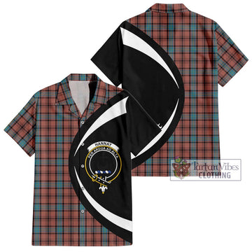 Hannay Dress Tartan Short Sleeve Button Up with Family Crest Circle Style