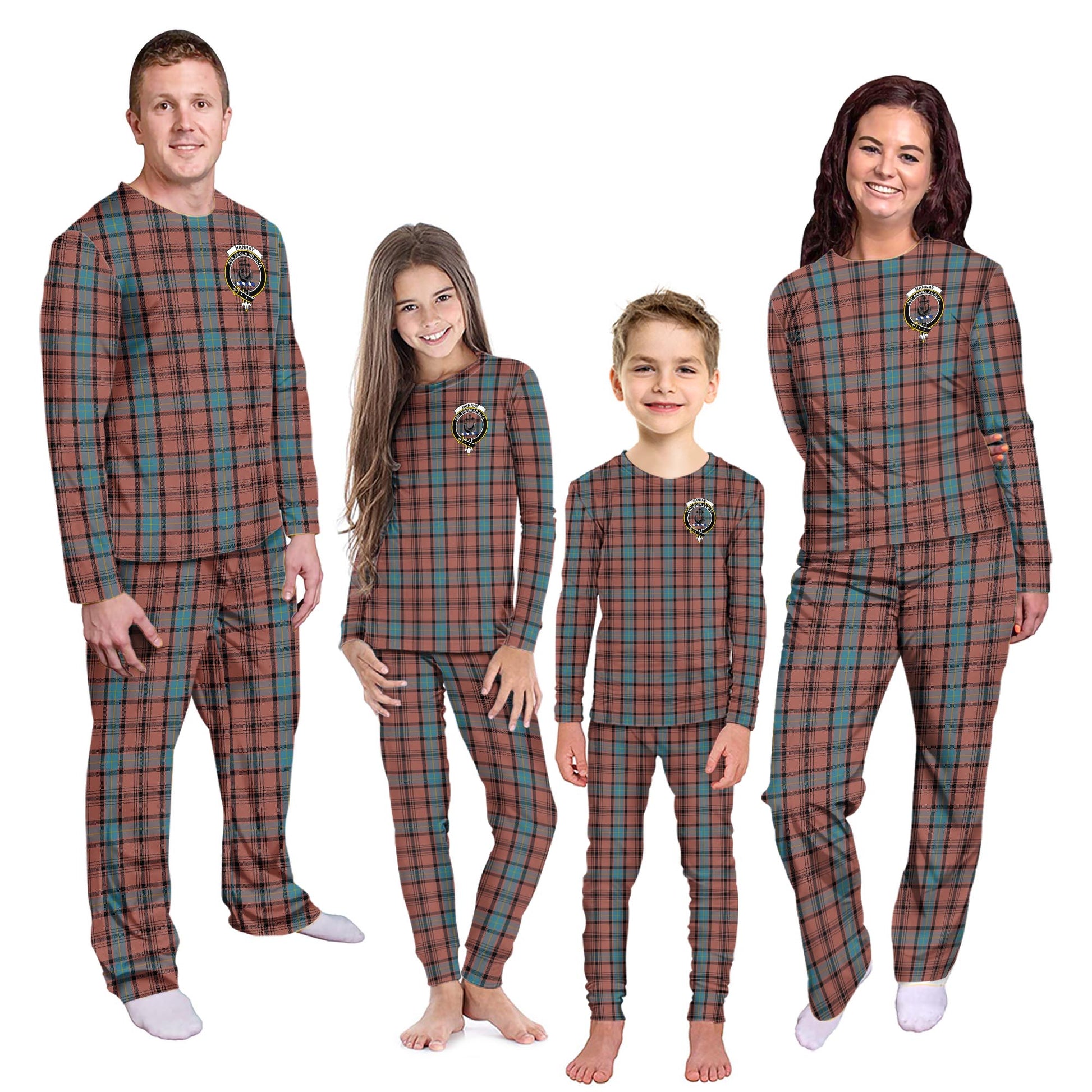 Hannay Dress Tartan Pajamas Family Set with Family Crest Kid - Tartan Vibes Clothing