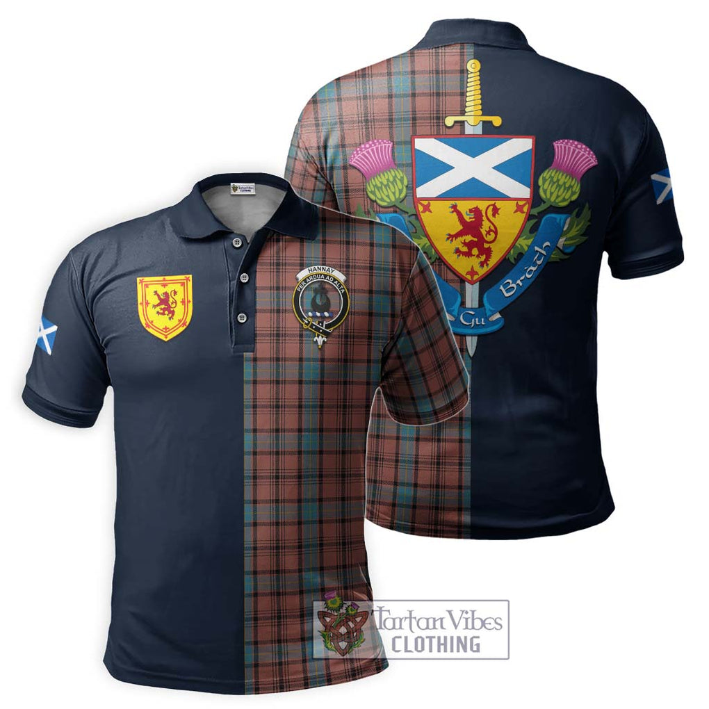 Tartan Vibes Clothing Hannay Dress Tartan Polo Shirt with Scottish Lion Royal Arm Half Style