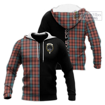 Hannay Dress Tartan Knitted Hoodie with Family Crest and Half Of Me Style