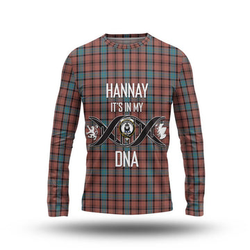 Hannay Dress Tartan Long Sleeve T-Shirt with Family Crest DNA In Me Style