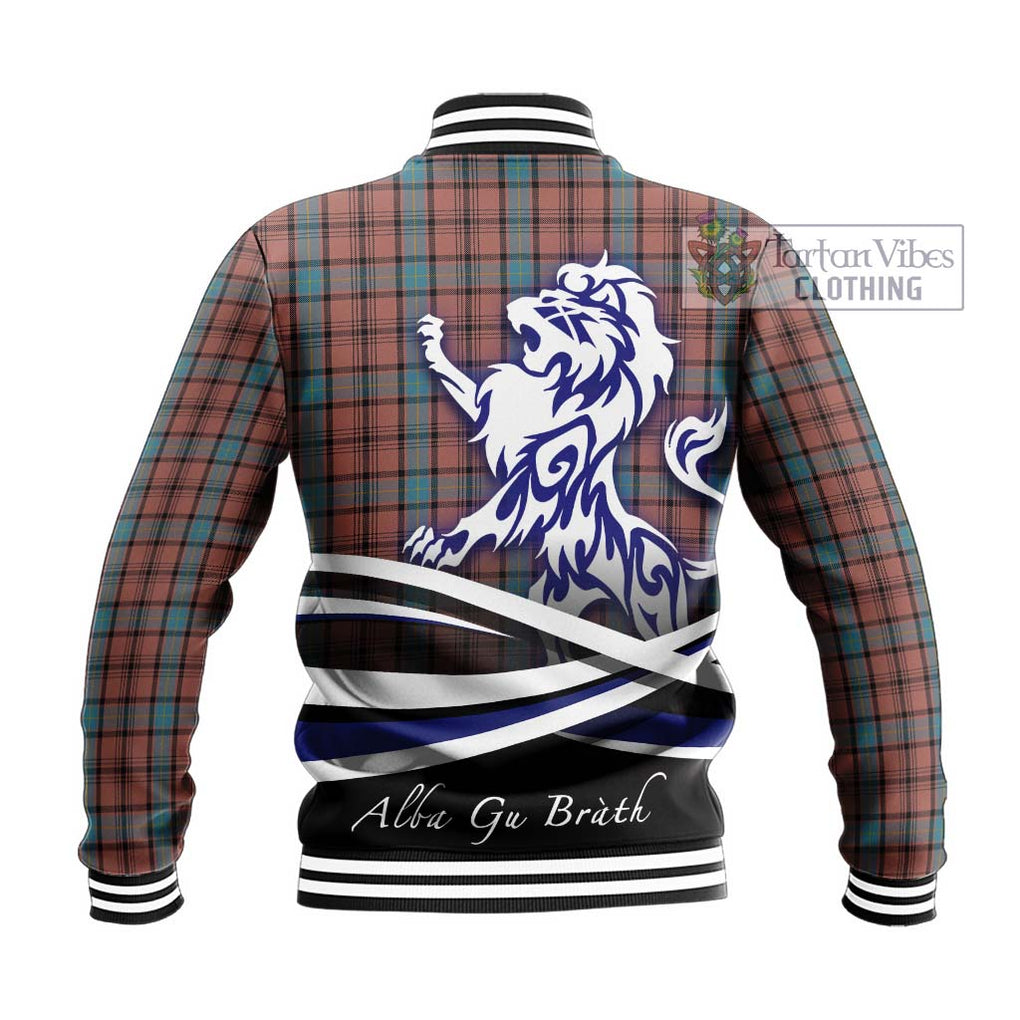 Hannay Dress Tartan Baseball Jacket with Alba Gu Brath Regal Lion Emblem - Tartanvibesclothing Shop