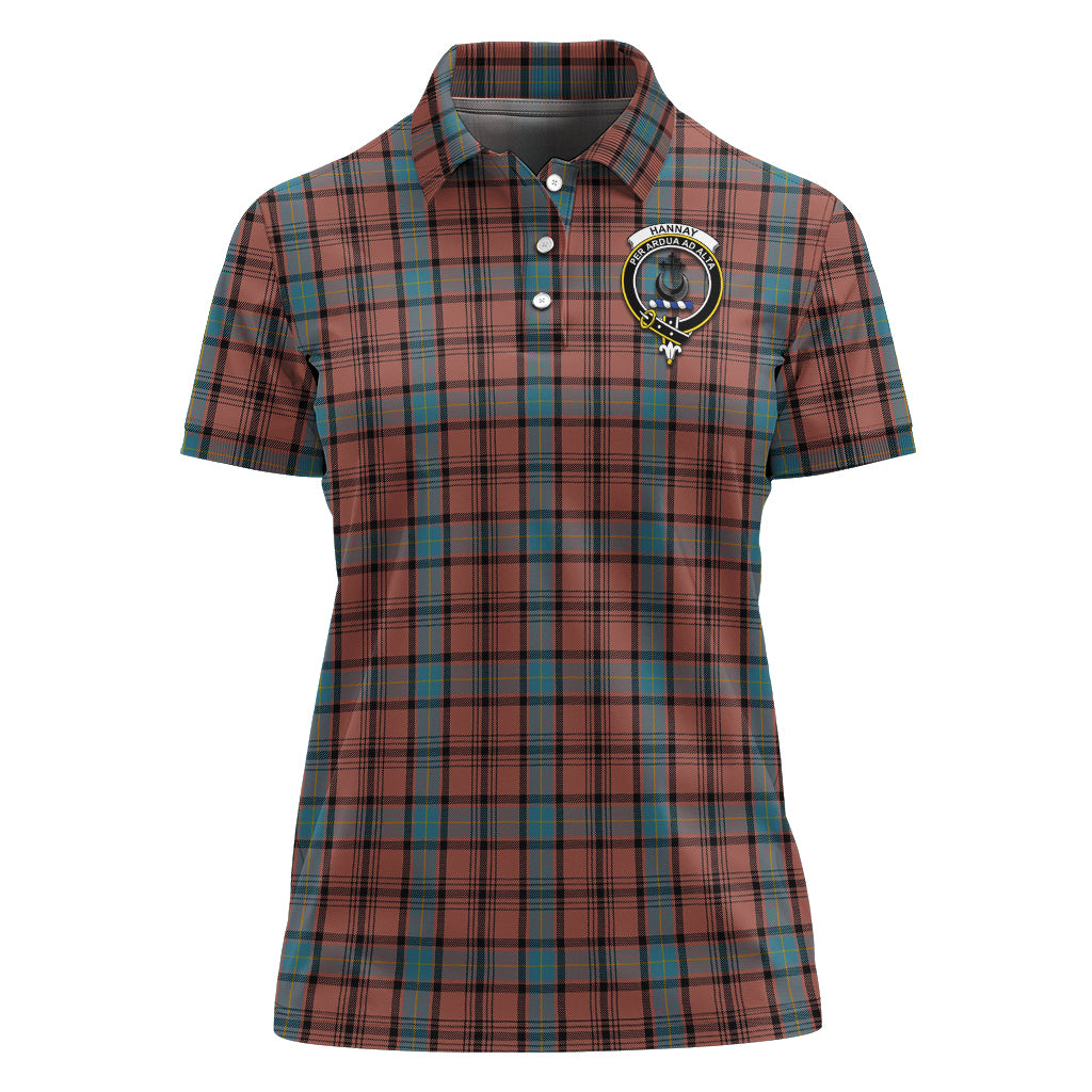 Hannay Dress Tartan Polo Shirt with Family Crest For Women - Tartan Vibes Clothing