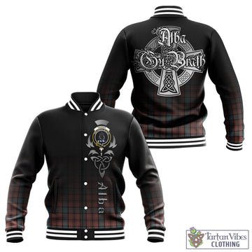 Hannay Dress Tartan Baseball Jacket Featuring Alba Gu Brath Family Crest Celtic Inspired