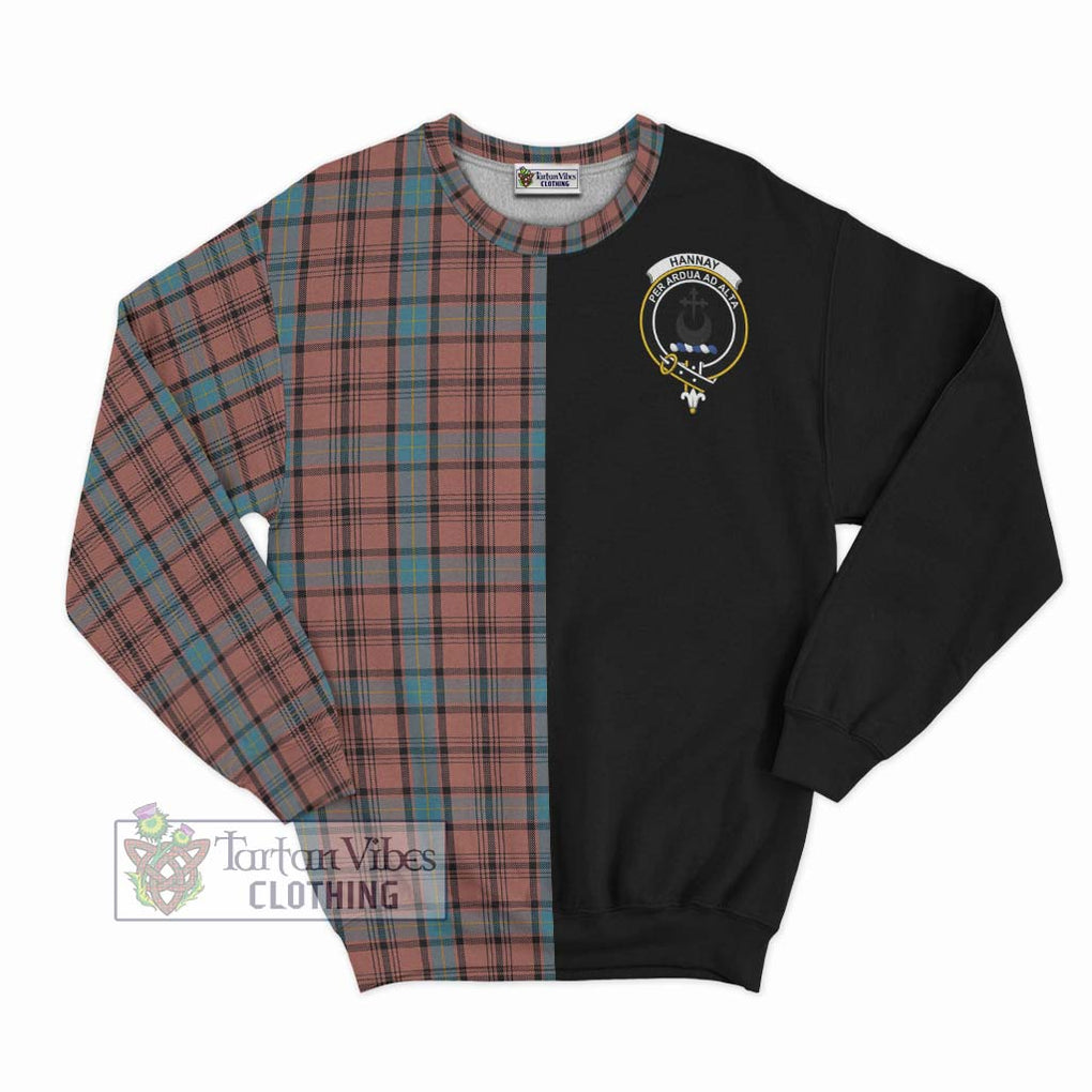 Hannay Dress Tartan Sweatshirt with Family Crest and Half Of Me Style - Tartanvibesclothing Shop