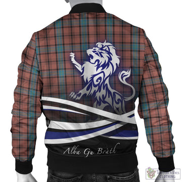 Hannay Dress Tartan Bomber Jacket with Alba Gu Brath Regal Lion Emblem