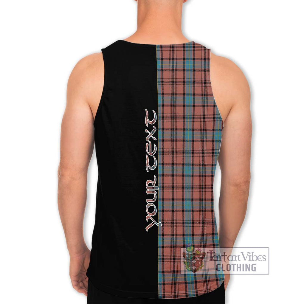 Hannay Dress Tartan Men's Tank Top with Family Crest and Half Of Me Style - Tartanvibesclothing Shop