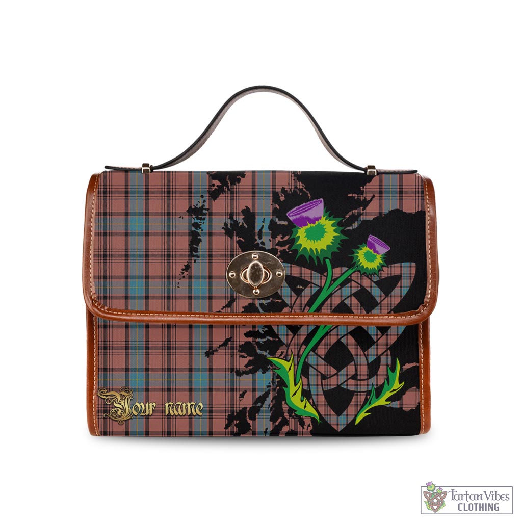 Tartan Vibes Clothing Hannay Dress Tartan Waterproof Canvas Bag with Scotland Map and Thistle Celtic Accents