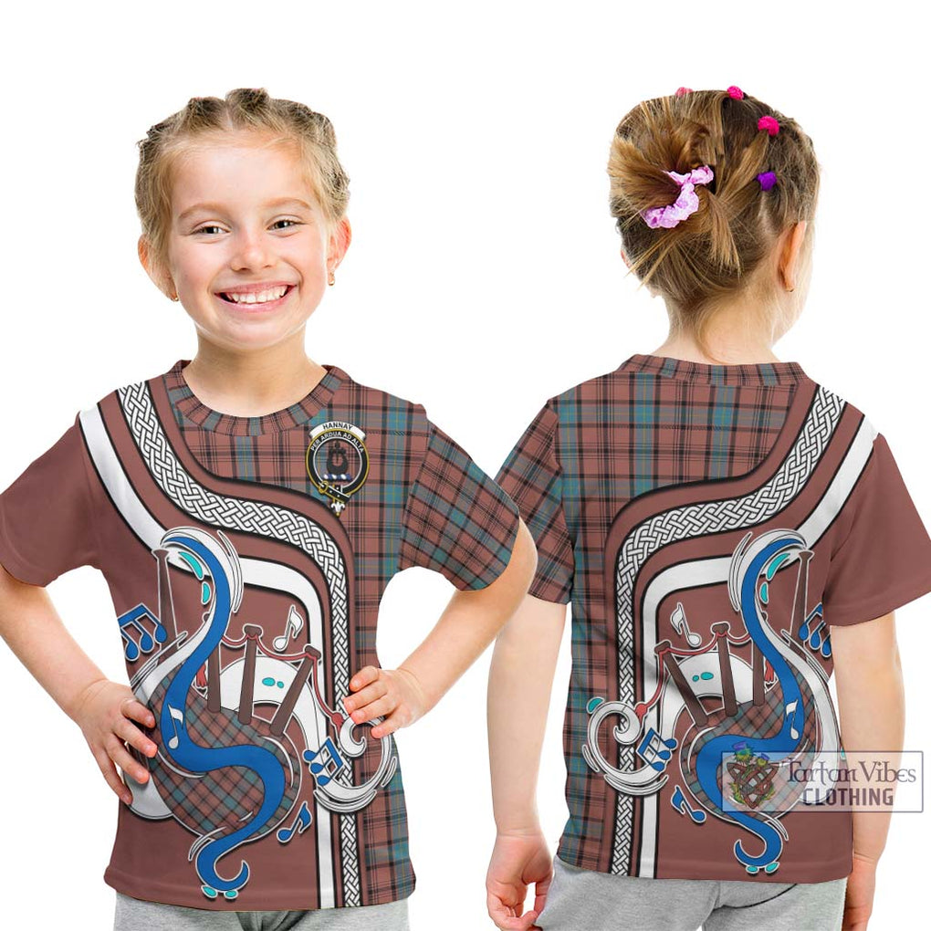 Tartan Vibes Clothing Hannay Dress Tartan Kid T-Shirt with Epic Bagpipe Style