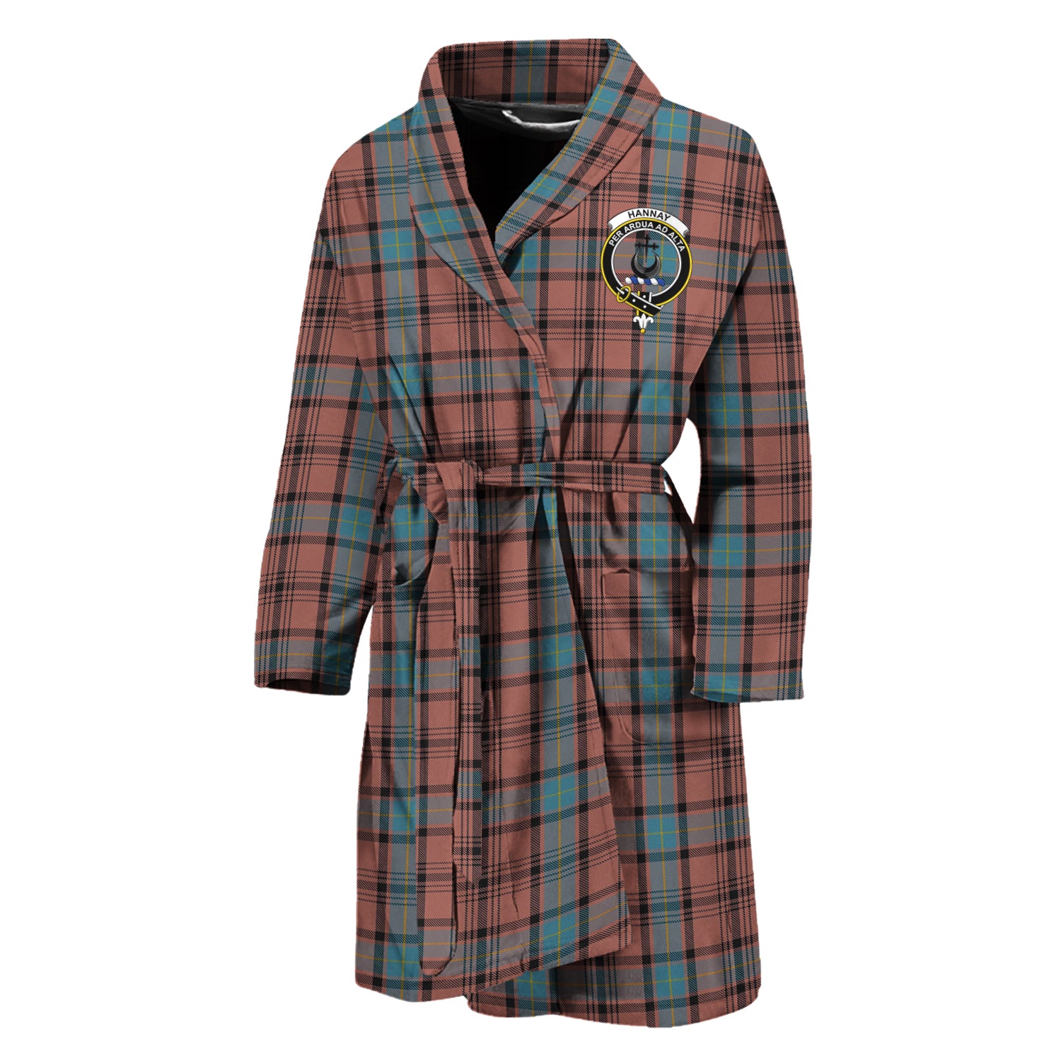 Hannay Dress Tartan Bathrobe with Family Crest Unisex M - Tartan Vibes Clothing