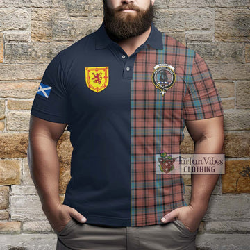 Hannay Dress Tartan Polo Shirt Alba with Scottish Lion Royal Arm Half Style