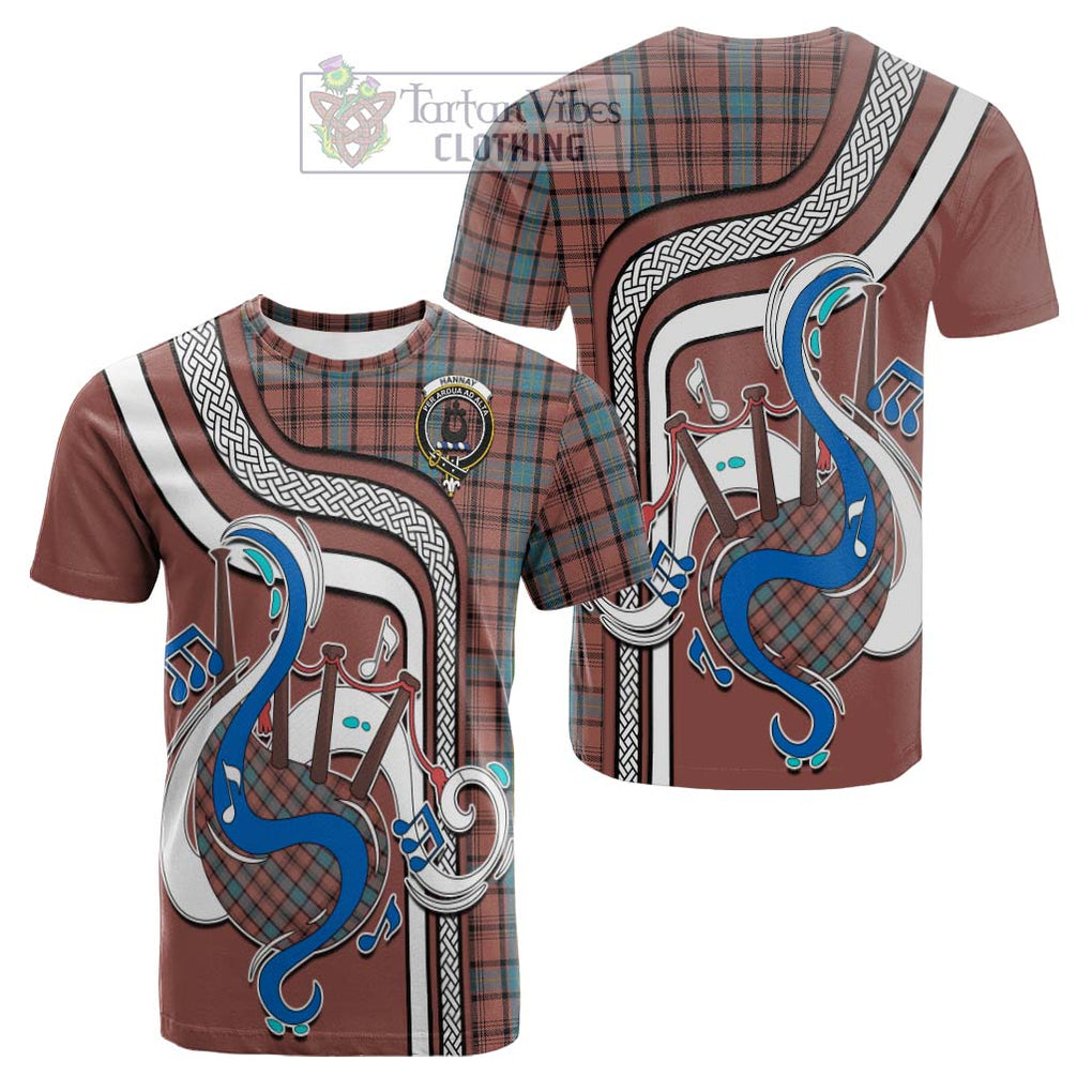 Tartan Vibes Clothing Hannay Dress Tartan Cotton T-shirt with Epic Bagpipe Style