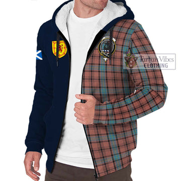 Hannay Dress Tartan Sherpa Hoodie Alba with Scottish Lion Royal Arm Half Style