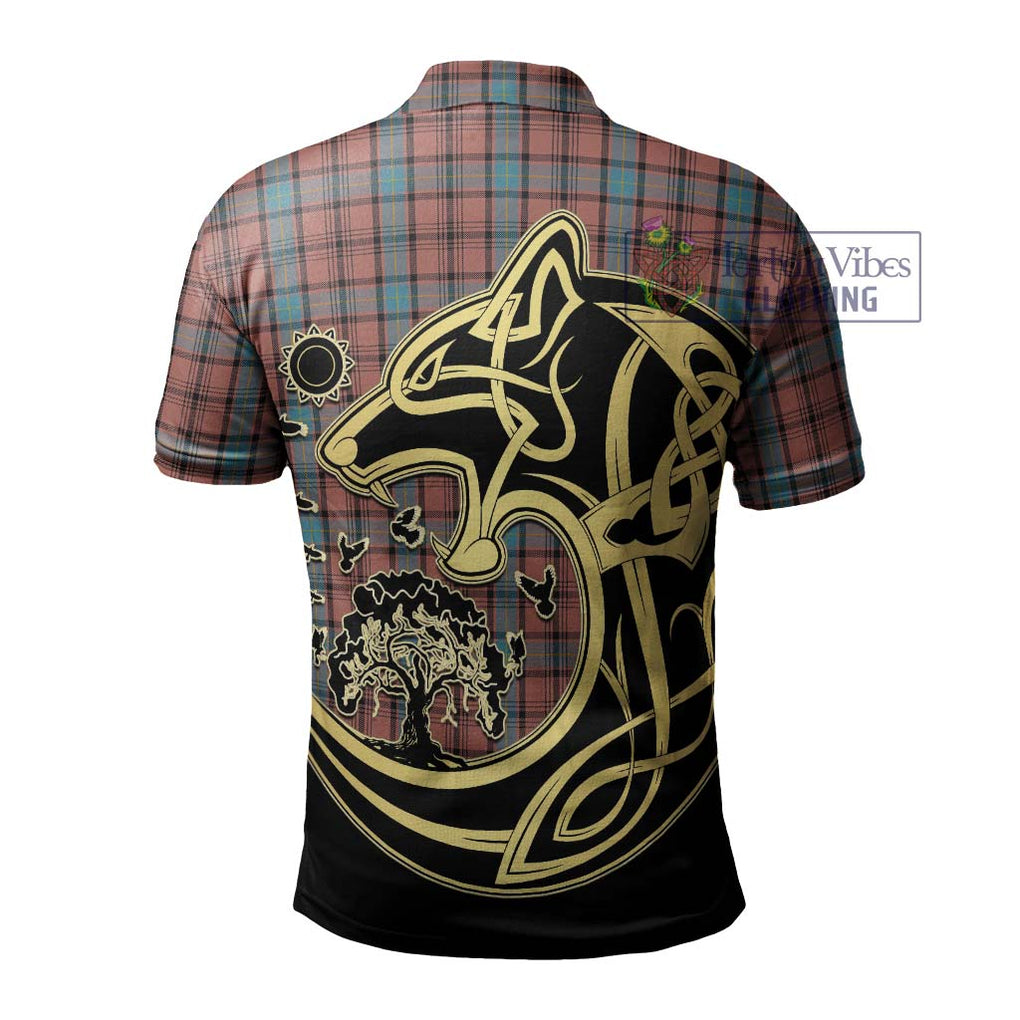 Hannay Dress Tartan Polo Shirt with Family Crest Celtic Wolf Style - Tartanvibesclothing Shop