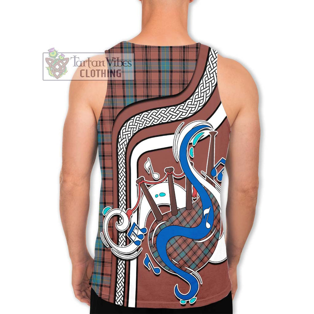 Hannay Dress Tartan Men's Tank Top with Epic Bagpipe Style - Tartanvibesclothing Shop