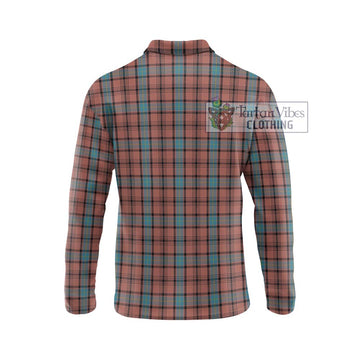 Hannay Dress Tartan Long Sleeve Polo Shirt with Family Crest DNA In Me Style