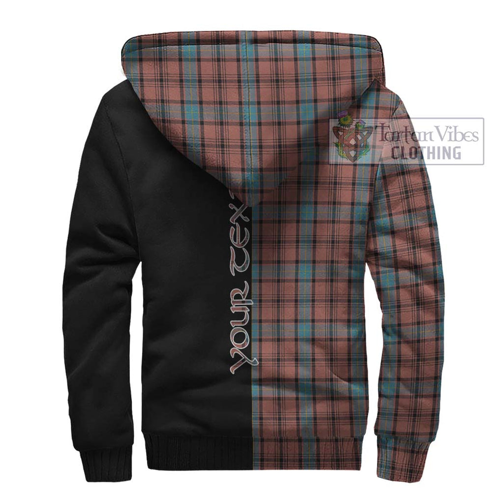 Hannay Dress Tartan Sherpa Hoodie with Family Crest and Half Of Me Style - Tartanvibesclothing Shop