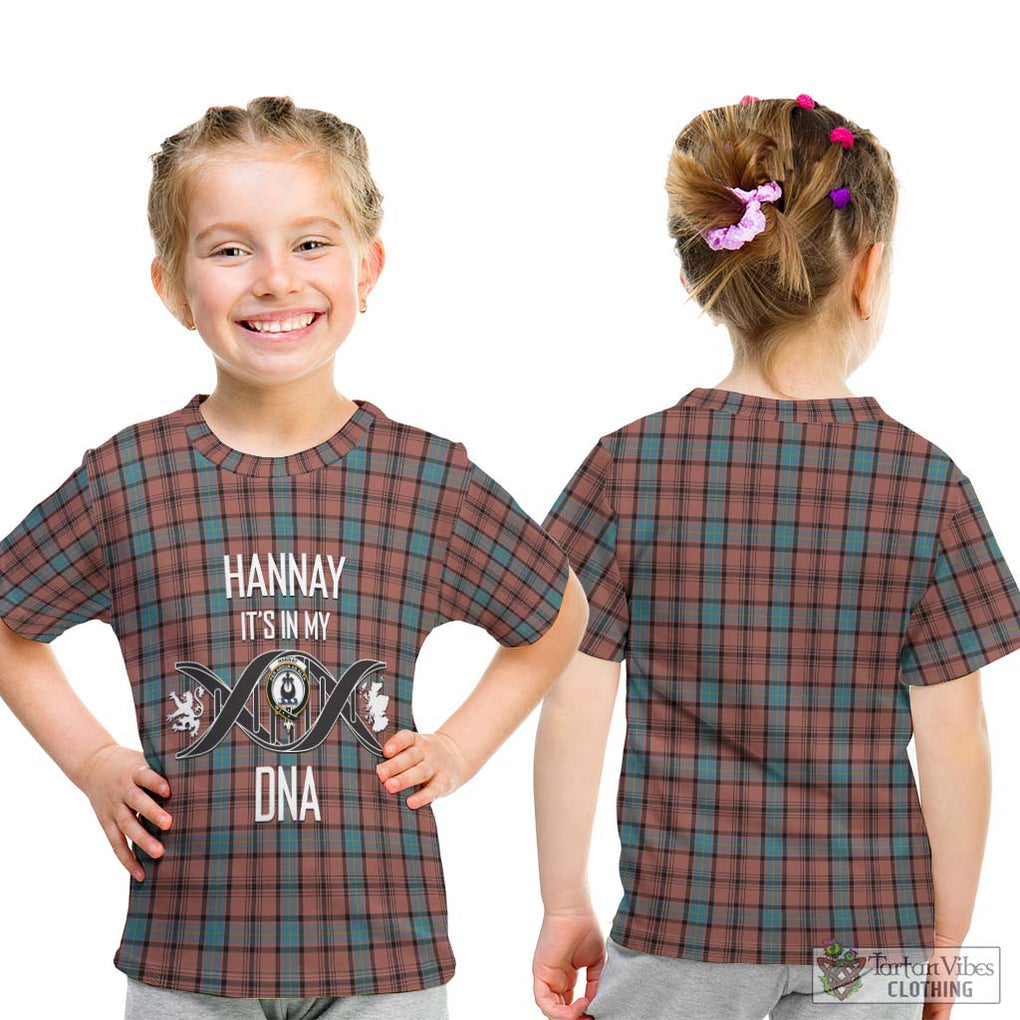 Hannay Dress Tartan Kid T-Shirt with Family Crest DNA In Me Style - Tartanvibesclothing Shop