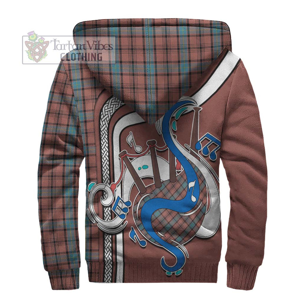 Hannay Dress Tartan Sherpa Hoodie with Epic Bagpipe Style - Tartanvibesclothing Shop