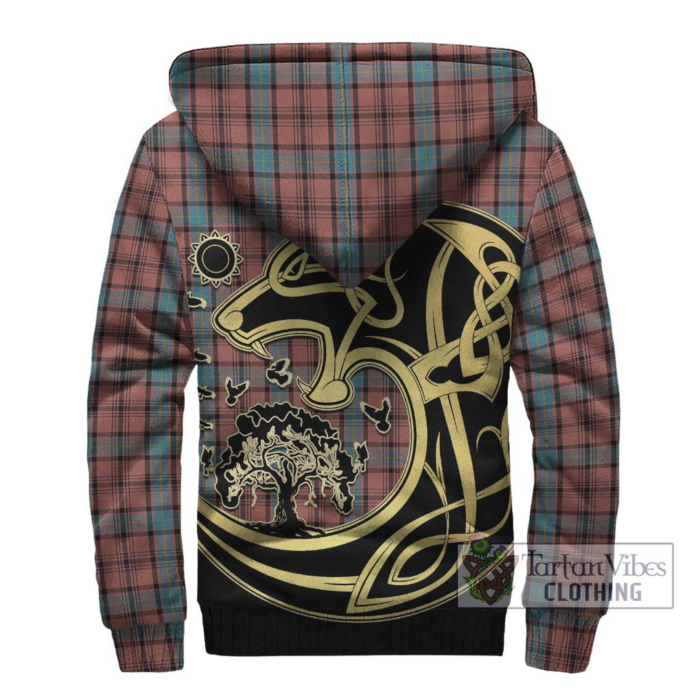 Hannay Dress Tartan Sherpa Hoodie with Family Crest Celtic Wolf Style - Tartan Vibes Clothing