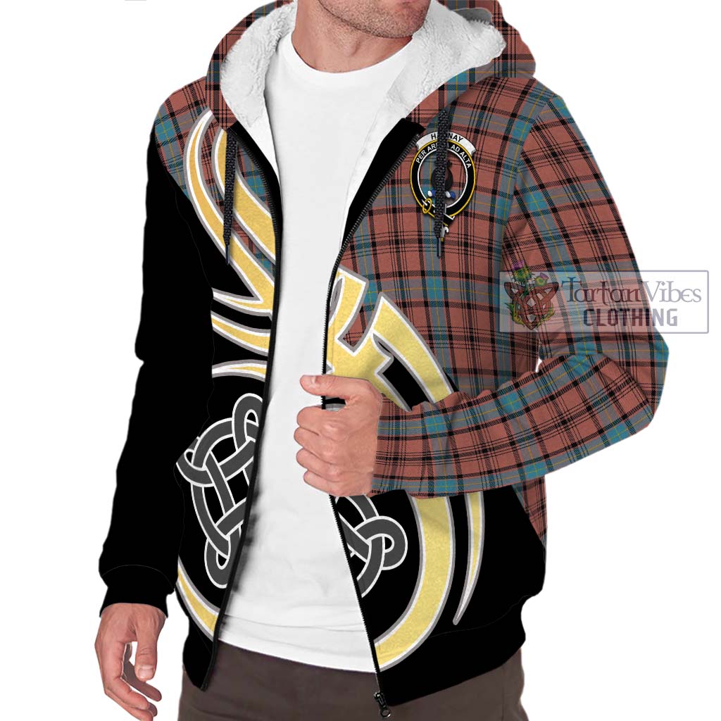 Hannay Dress Tartan Sherpa Hoodie with Family Crest and Celtic Symbol Style - Tartan Vibes Clothing