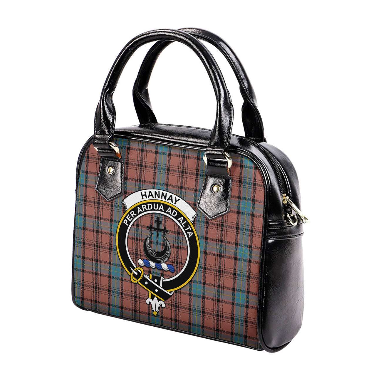 Hannay Dress Tartan Shoulder Handbags with Family Crest - Tartanvibesclothing