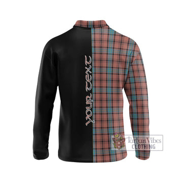 Hannay Dress Tartan Long Sleeve Polo Shirt with Family Crest and Half Of Me Style