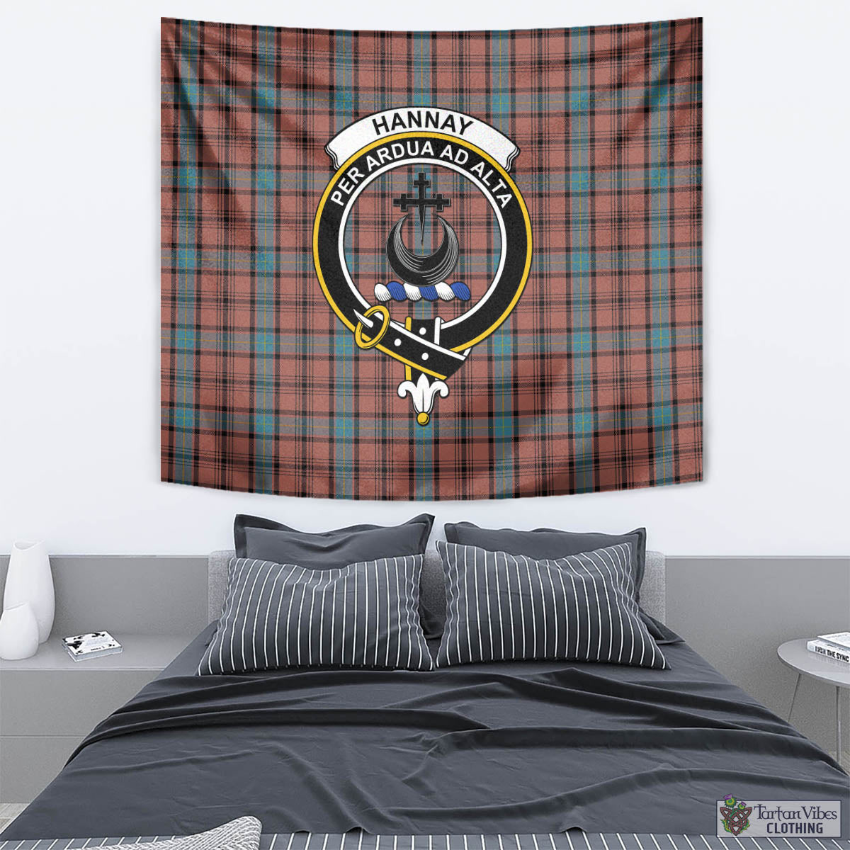 Tartan Vibes Clothing Hannay Dress Tartan Tapestry Wall Hanging and Home Decor for Room with Family Crest