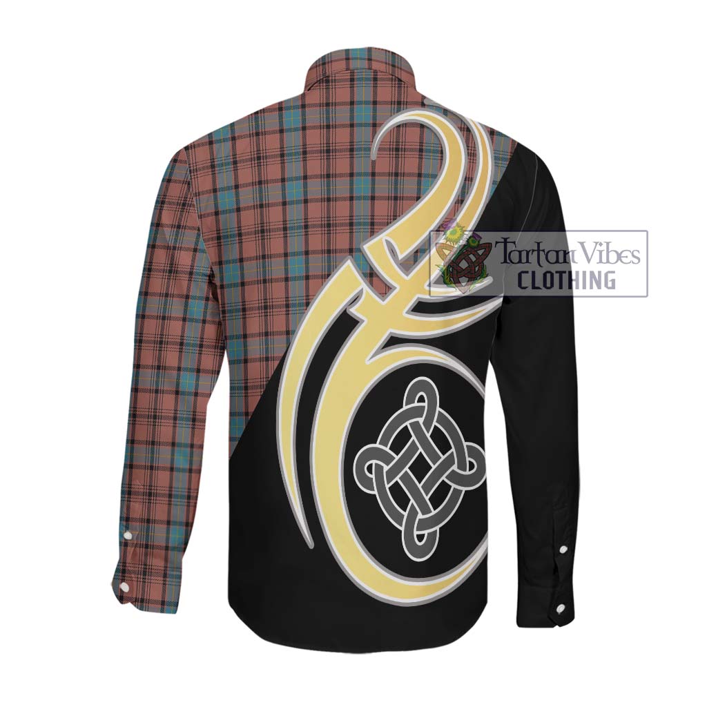 Hannay Dress Tartan Long Sleeve Button Shirt with Family Crest and Celtic Symbol Style Men's Shirt - Tartan Vibes Clothing