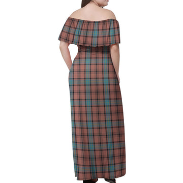 Hannay Dress Tartan Off Shoulder Long Dress