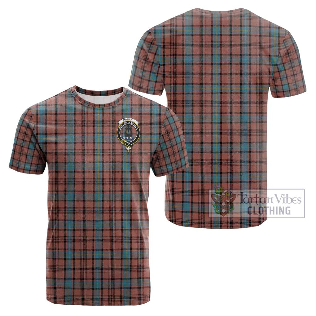 Hannay Dress Tartan Cotton T-Shirt with Family Crest Kid's Shirt - Tartanvibesclothing Shop