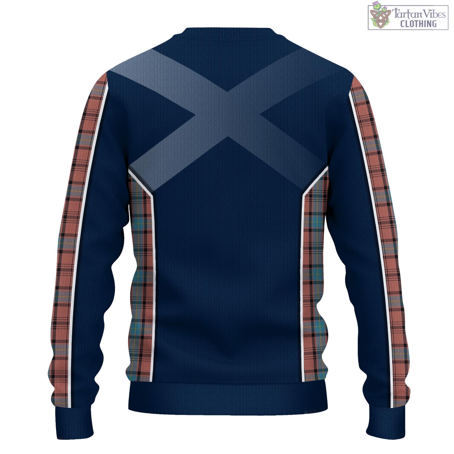 Tartan Vibes Clothing Hannay Dress Tartan Knitted Sweatshirt with Family Crest and Scottish Thistle Vibes Sport Style