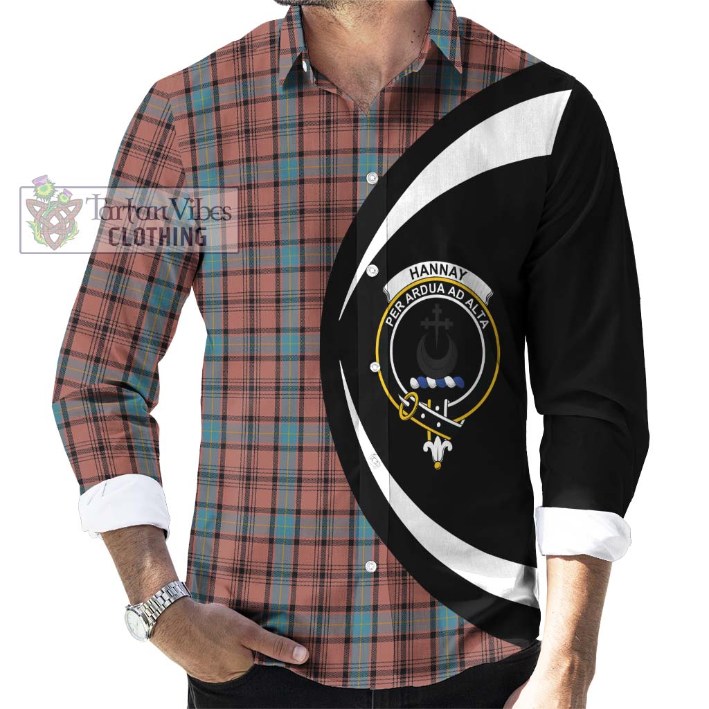 Hannay Dress Tartan Long Sleeve Button Up with Family Crest Circle Style - Tartan Vibes Clothing