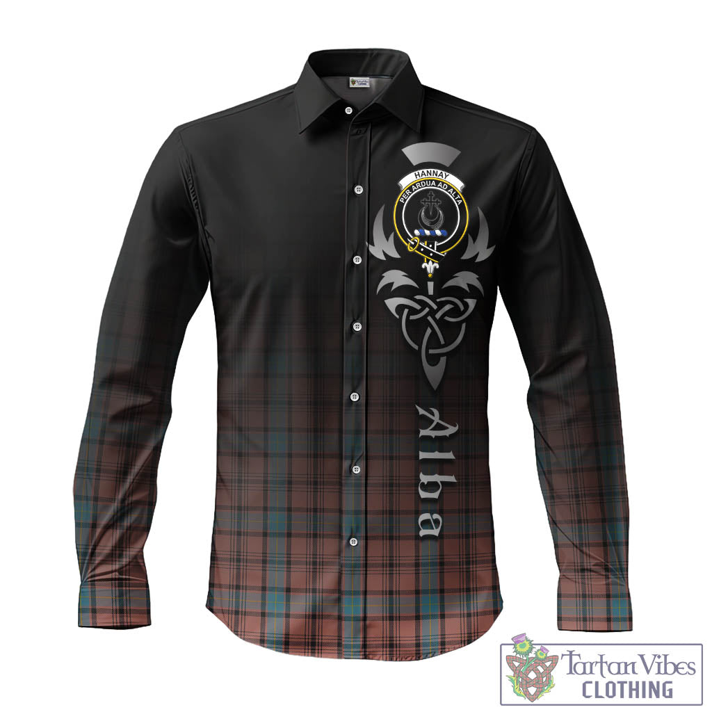 Tartan Vibes Clothing Hannay Dress Tartan Long Sleeve Button Up Featuring Alba Gu Brath Family Crest Celtic Inspired