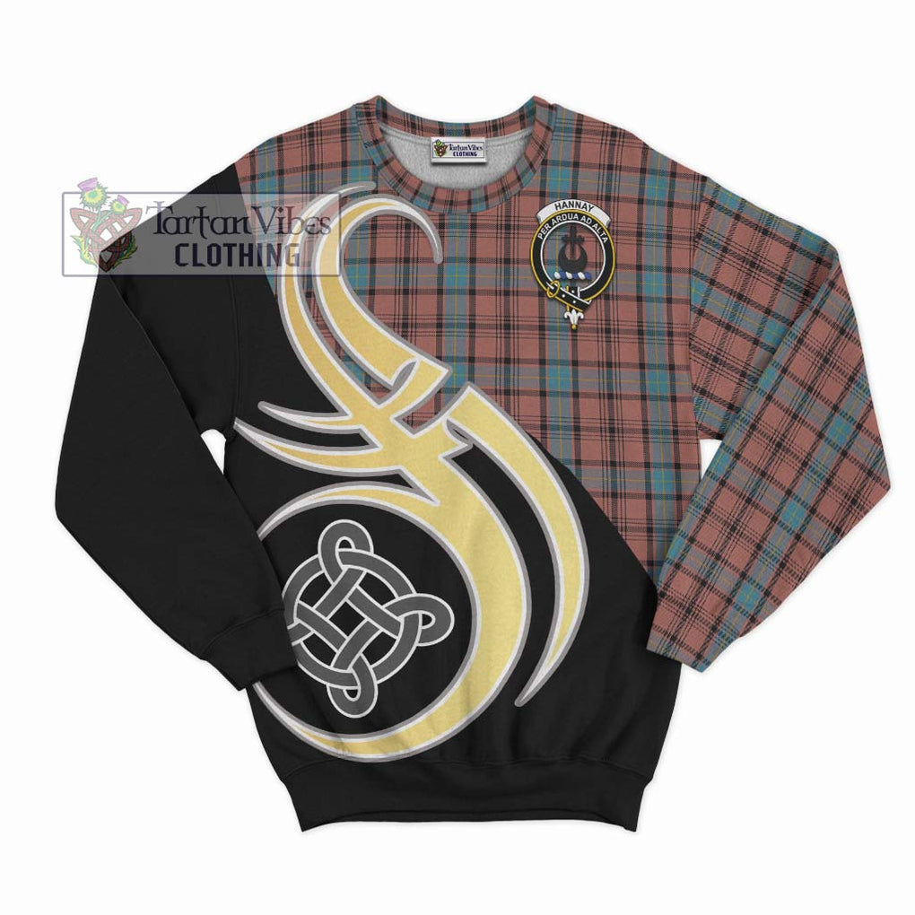 Hannay Dress Tartan Sweatshirt with Family Crest and Celtic Symbol Style - Tartan Vibes Clothing