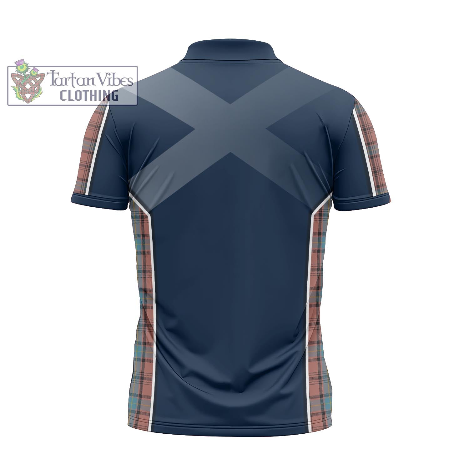 Tartan Vibes Clothing Hannay Dress Tartan Zipper Polo Shirt with Family Crest and Scottish Thistle Vibes Sport Style