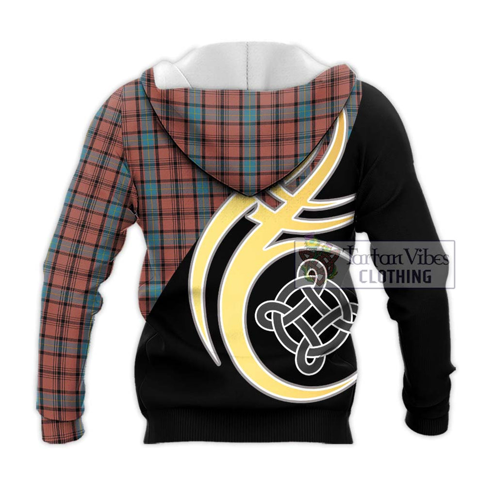 Hannay Dress Tartan Knitted Hoodie with Family Crest and Celtic Symbol Style - Tartan Vibes Clothing