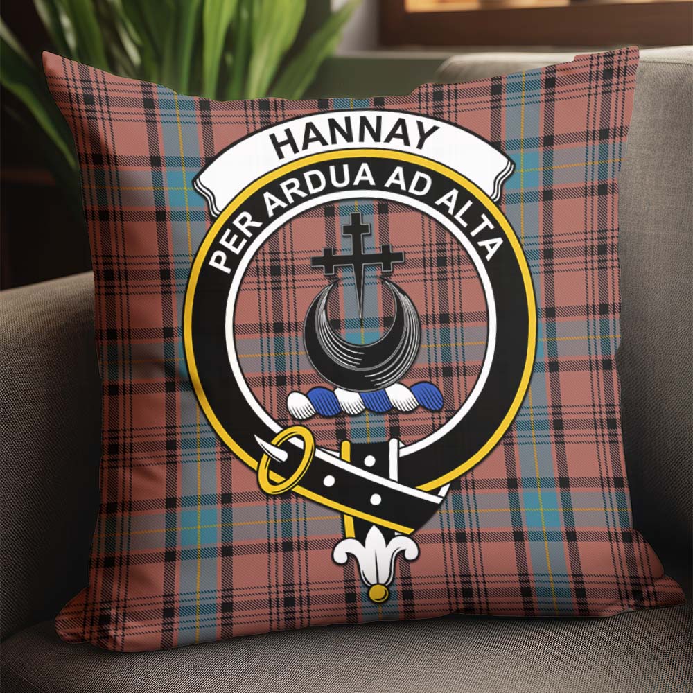 Hannay Dress Tartan Pillow Cover with Family Crest - Tartanvibesclothing