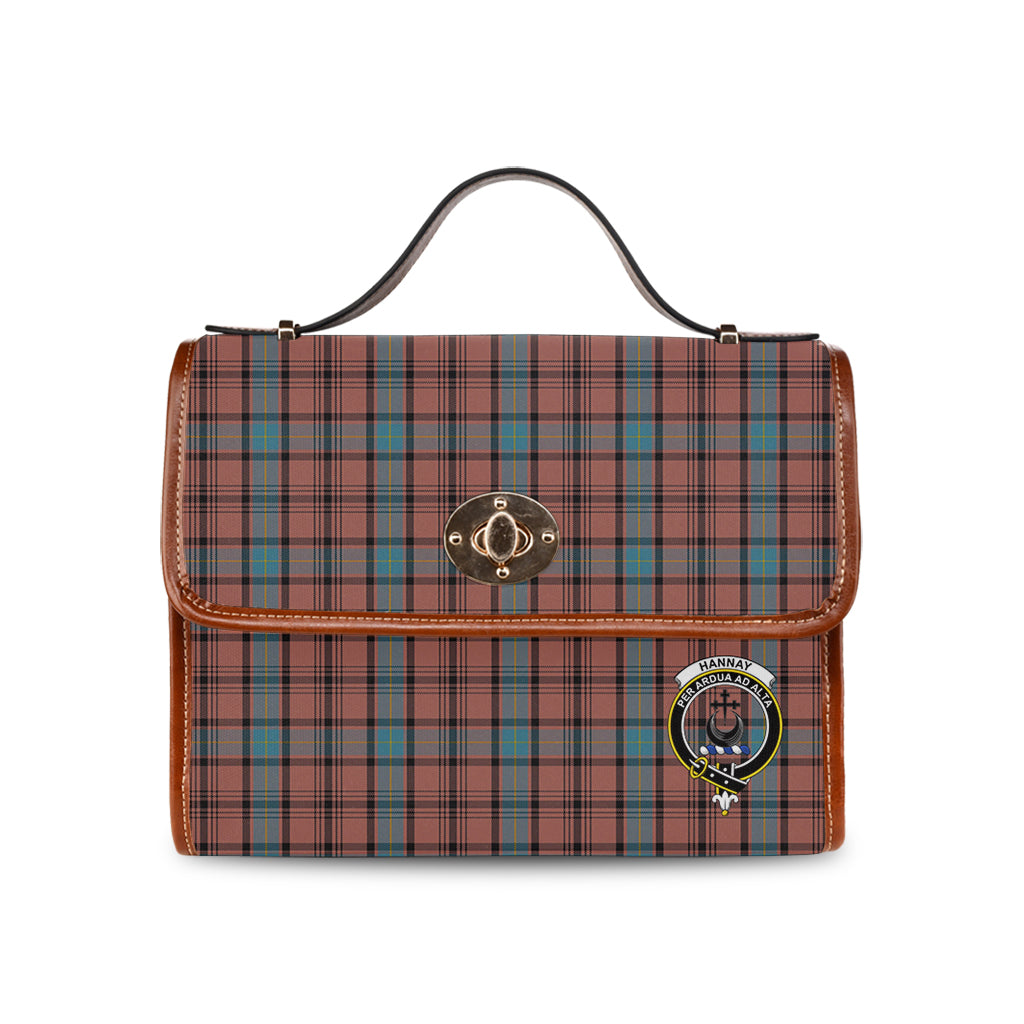 hannay-dress-tartan-leather-strap-waterproof-canvas-bag-with-family-crest