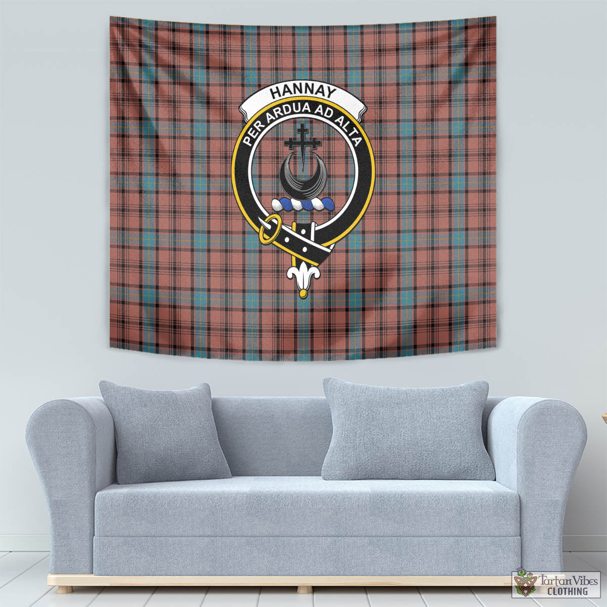 Tartan Vibes Clothing Hannay Dress Tartan Tapestry Wall Hanging and Home Decor for Room with Family Crest