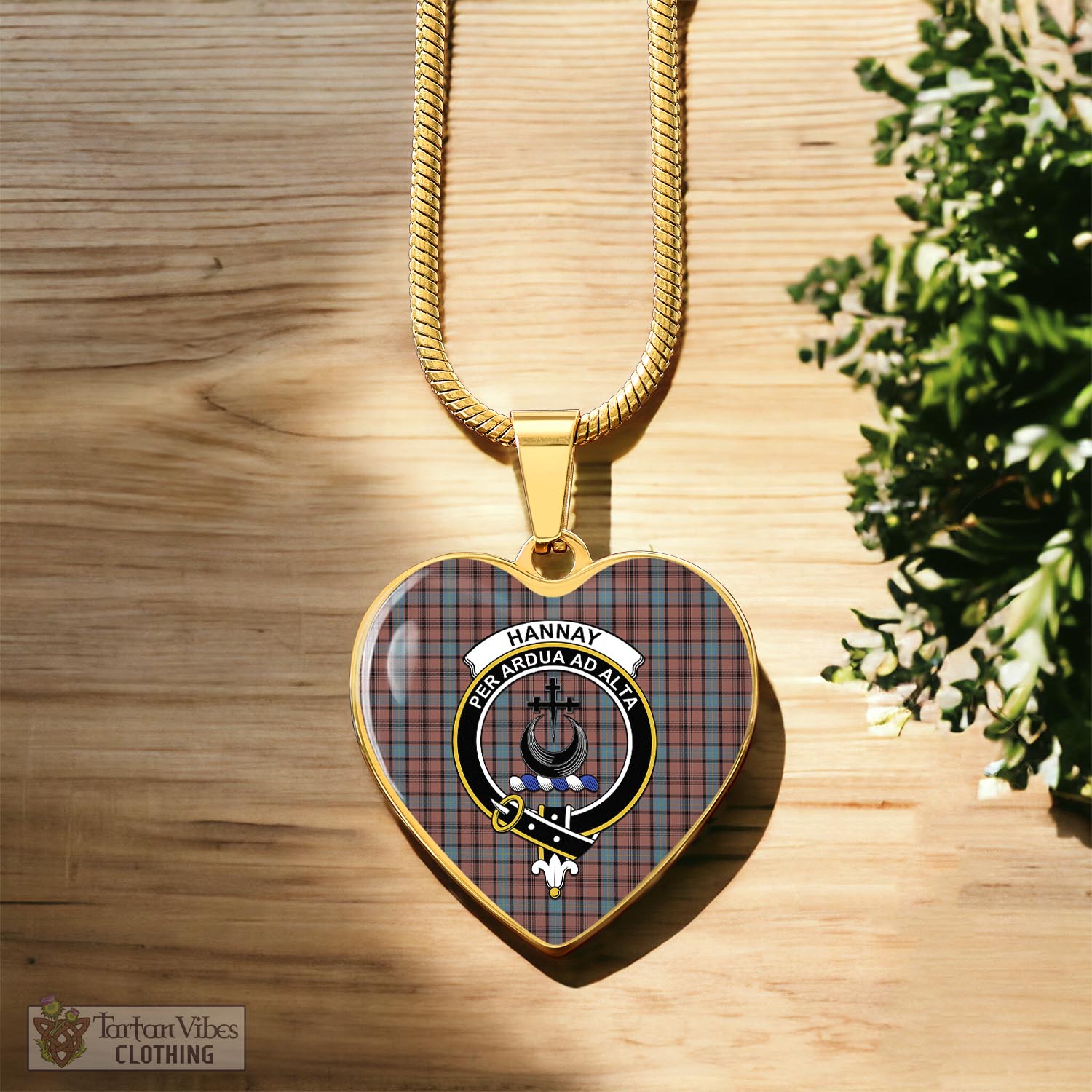 Tartan Vibes Clothing Hannay Dress Tartan Heart Necklace with Family Crest