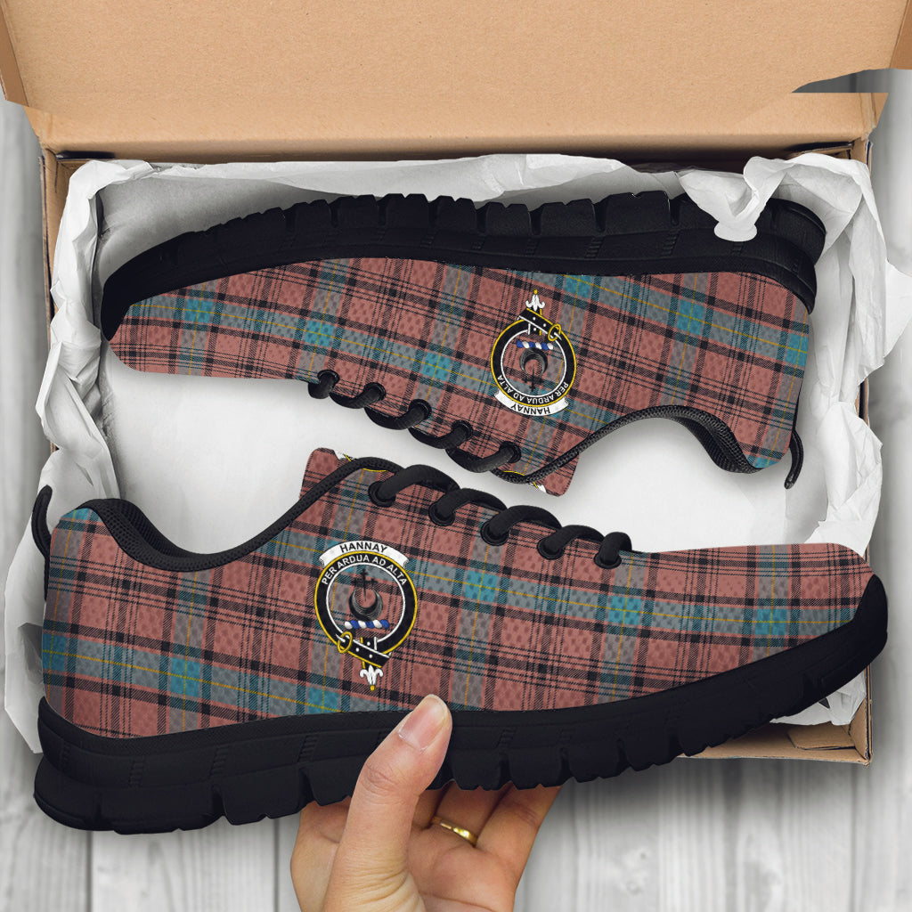 Hannay Dress Tartan Sneakers with Family Crest - Tartan Vibes Clothing