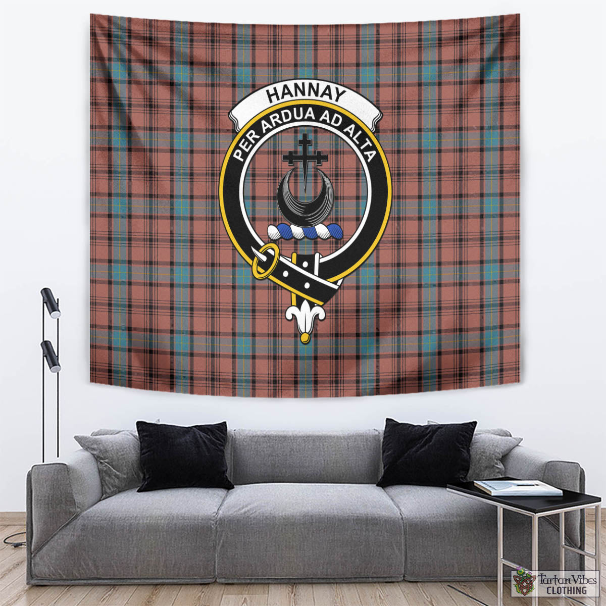 Tartan Vibes Clothing Hannay Dress Tartan Tapestry Wall Hanging and Home Decor for Room with Family Crest