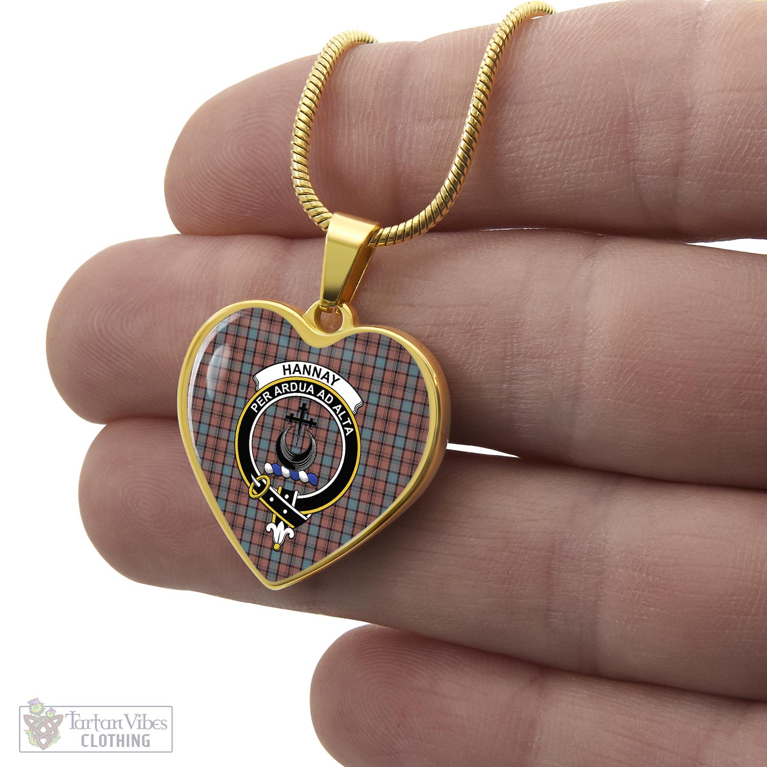 Tartan Vibes Clothing Hannay Dress Tartan Heart Necklace with Family Crest