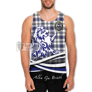 Hannay Tartan Men's Tank Top with Alba Gu Brath Regal Lion Emblem Men - Tartan Vibes Clothing