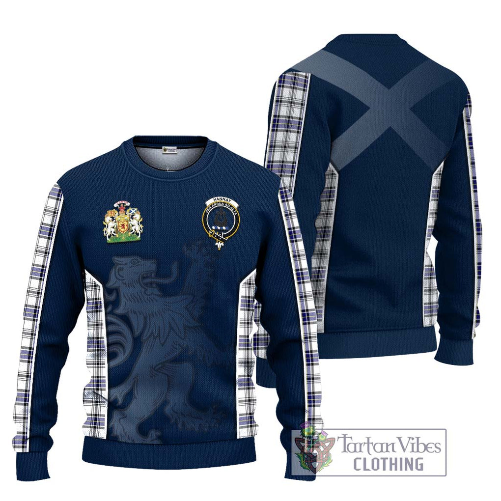 Hannay Tartan Knitted Sweater with Family Crest and Lion Rampant Vibes Sport Style Unisex - Tartan Vibes Clothing