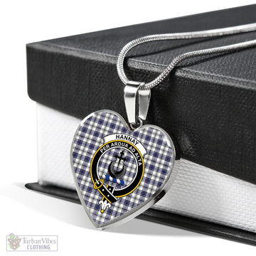 Hannay Tartan Heart Necklace with Family Crest